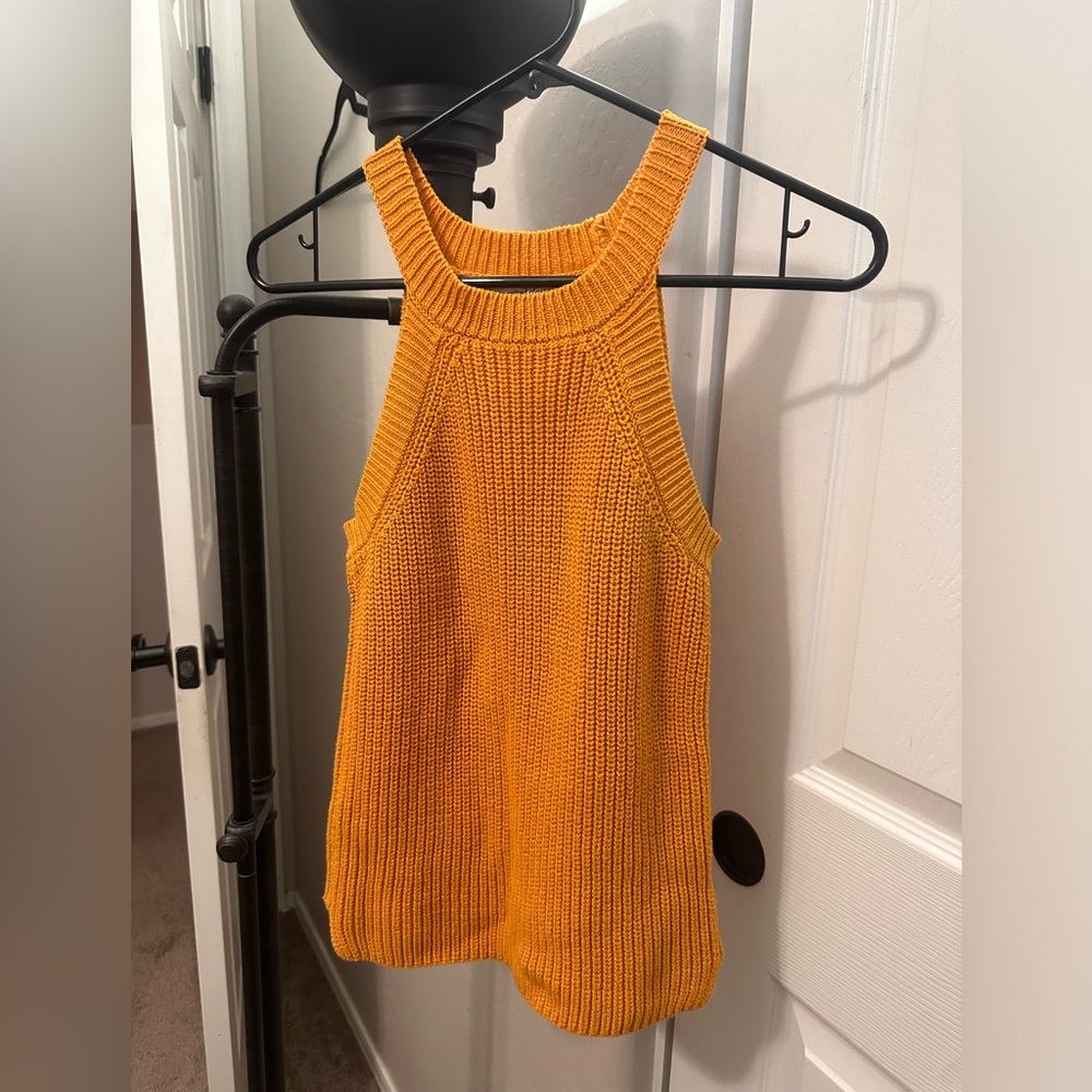 Reunited clothing knit mustard yellow tank (size small)